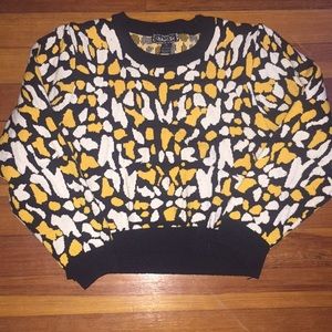 Black,white,and yellow cropped hoodie
